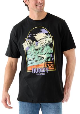 Hurley Men's Short Sleeve Graphic Gatekeeper T-Shirt, Black, 2XL