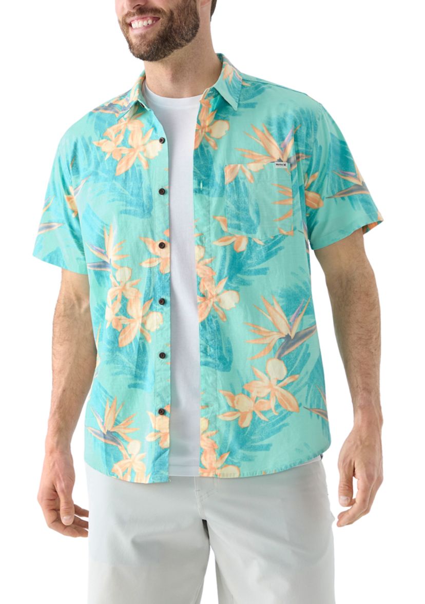 Mens One and Only Lido Stretch Short Sleeve Woven Printed Shirt