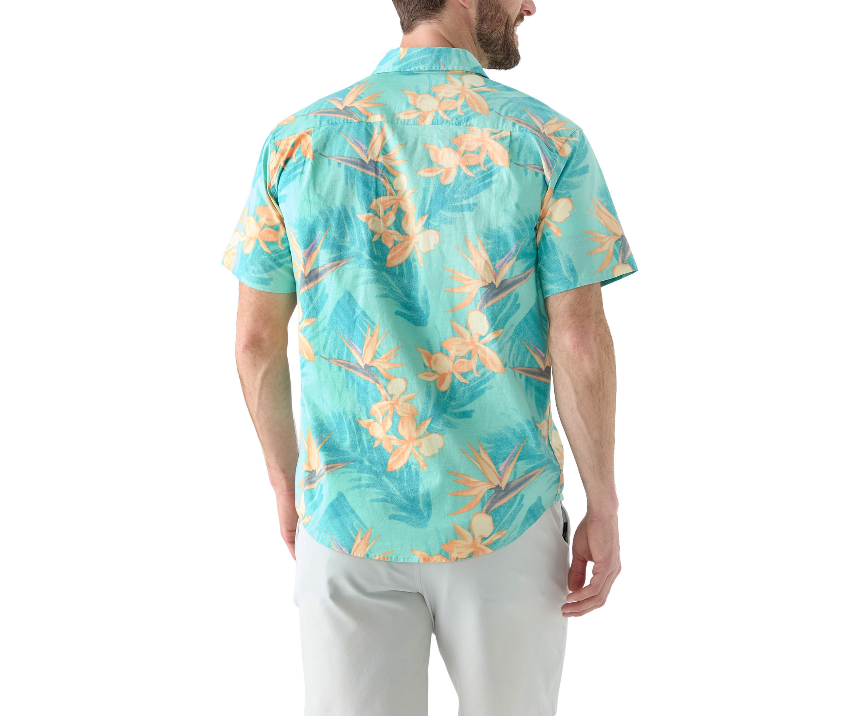 Mens One and Only Lido Stretch Short Sleeve Woven Printed Shirt