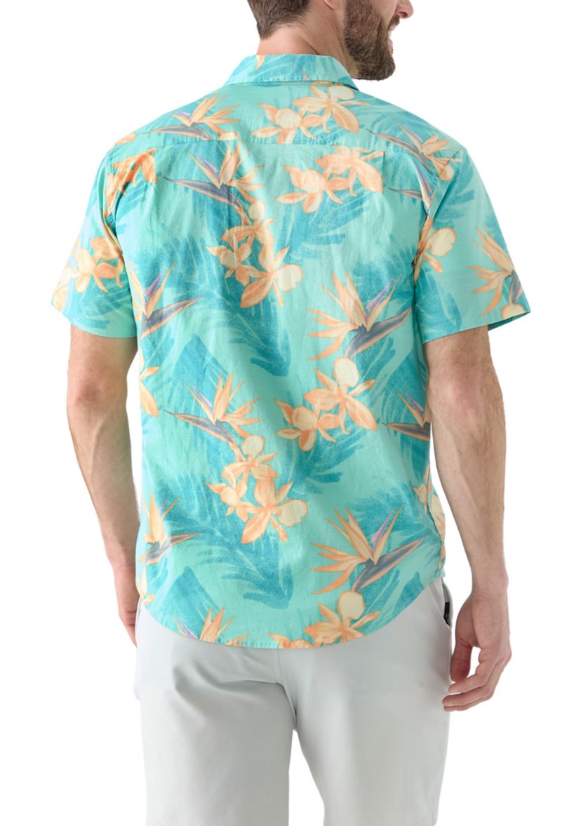 Mens One and Only Lido Stretch Short Sleeve Woven Printed Shirt