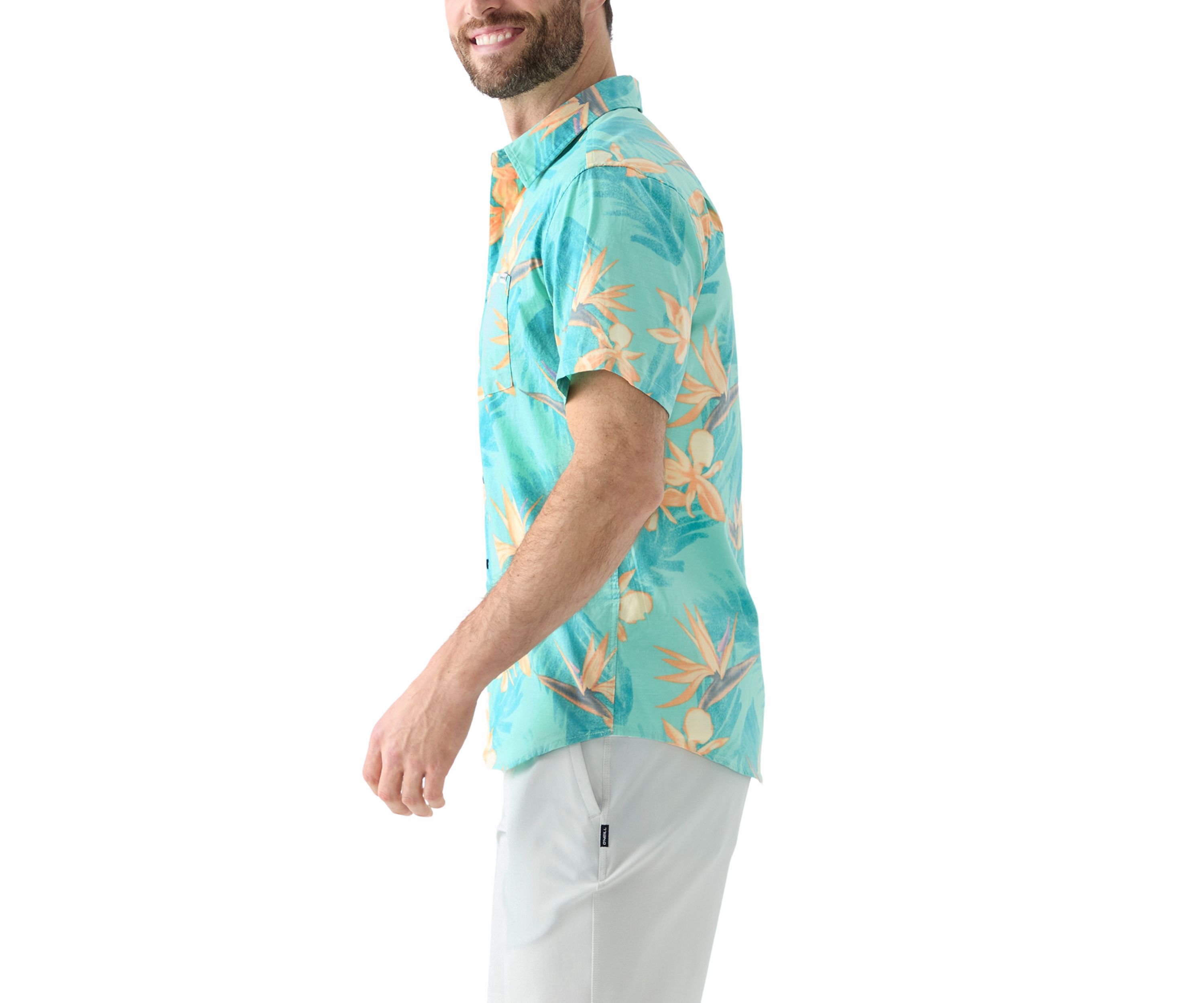 Mens One and Only Lido Stretch Short Sleeve Woven Printed Shirt