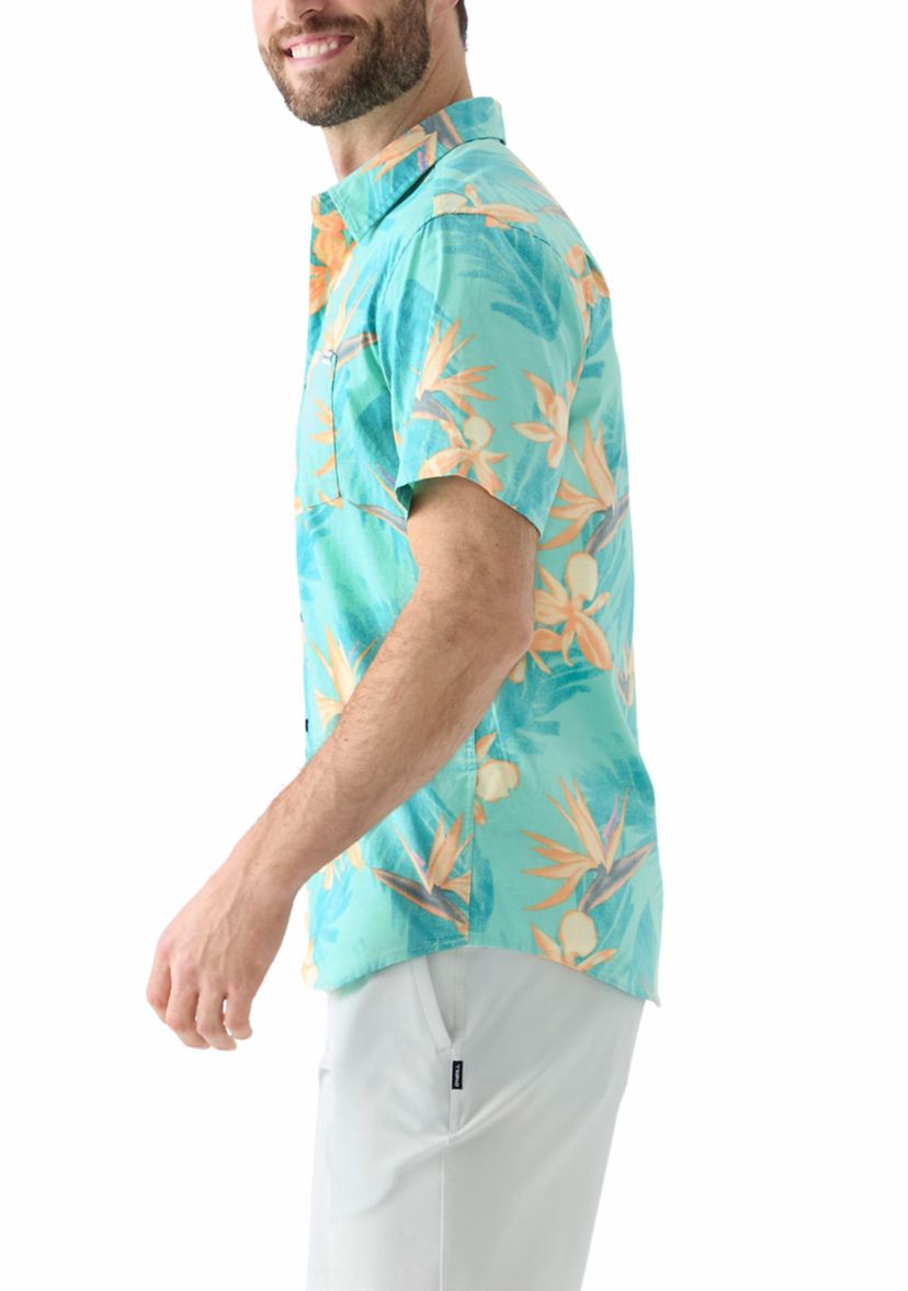 Mens One and Only Lido Stretch Short Sleeve Woven Printed Shirt