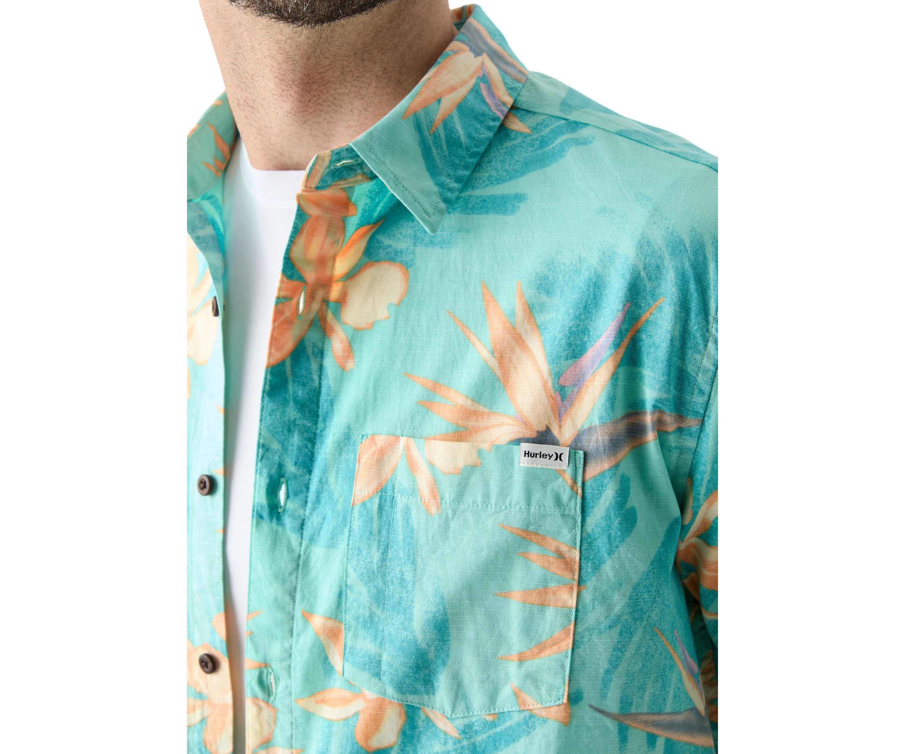 Mens One and Only Lido Stretch Short Sleeve Woven Printed Shirt