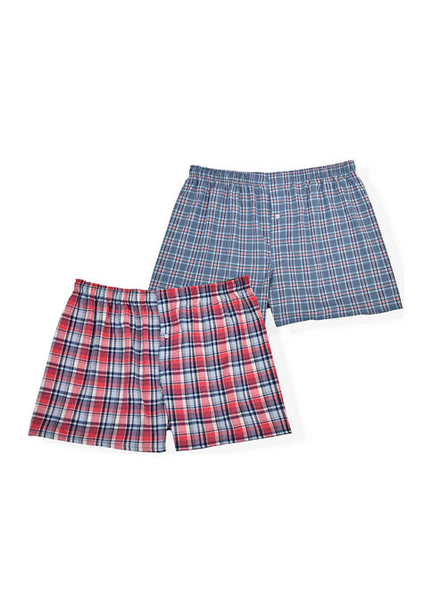 Hanes® Mens 2-Pack Stretch Woven Boxers