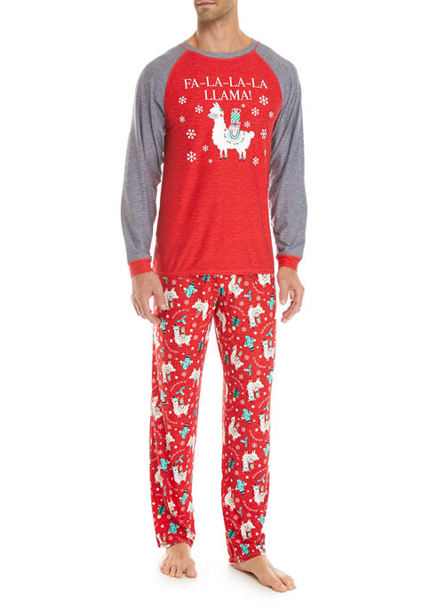 Merry Lane Men's Llama 2-Piece Pajama Set | belk