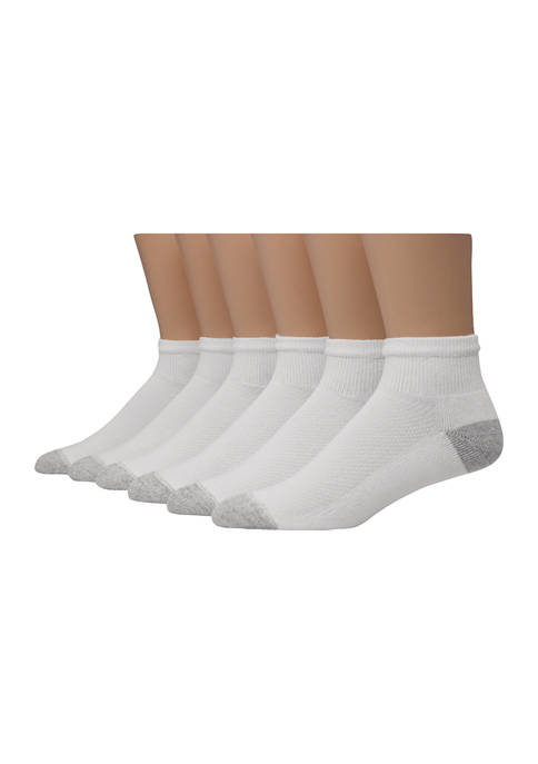 Hanes® 6 Pack White Ankle Socks