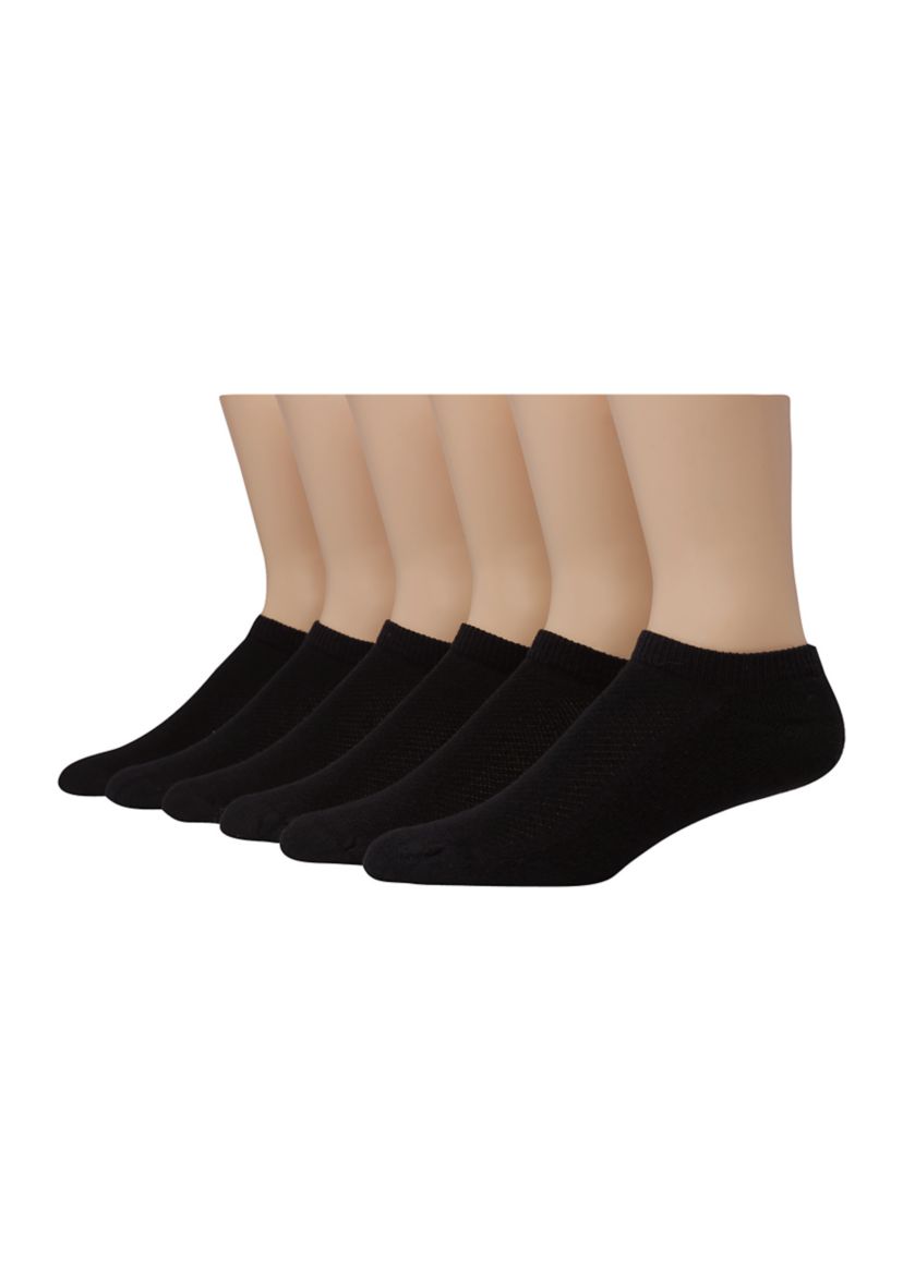 6 Pack Low Cut Black Socks