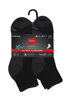 Hanes® Ultimate X-Temp Ultra Cushion 6 Pack Ankle Socks | Belk