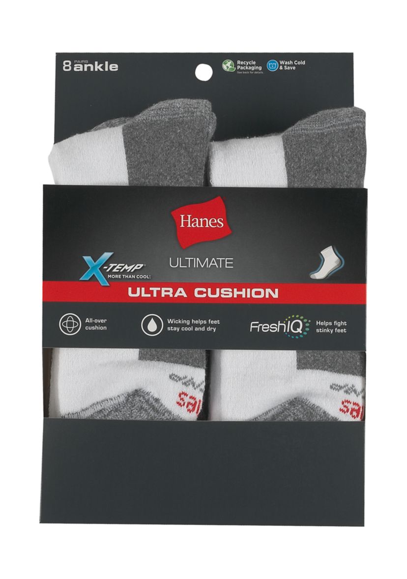 Mens Cushion Ankle Sock - 8 Pair Pack