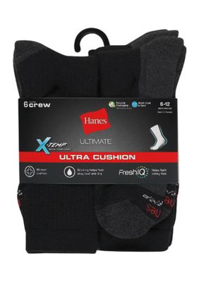 Hanes® Ultimate X-Temp Ultra Cushion 6 Pack Crew Socks