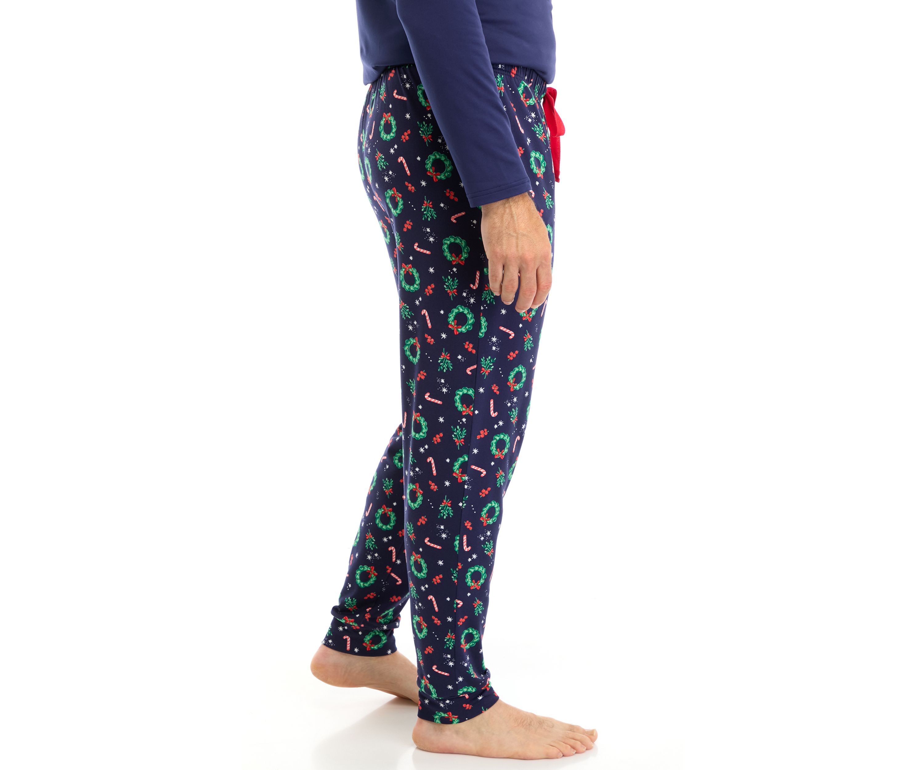 Mens Holiday Wreaths Jogger Pajama Pants