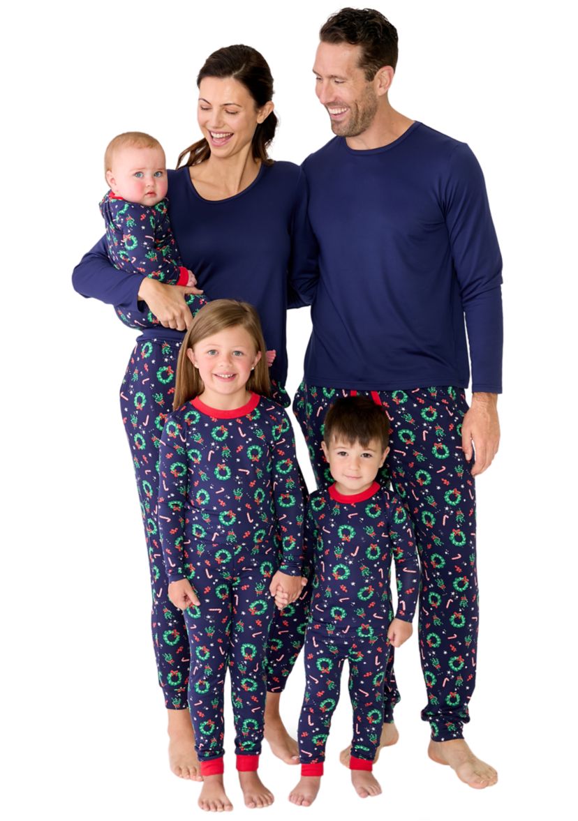 Mens Holiday Wreaths Jogger Pajama Pants