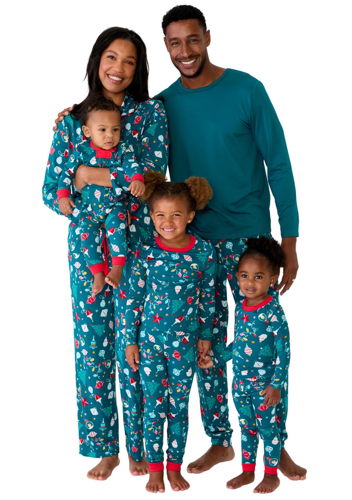 Mens Holiday Lights Long Sleeve Notch Pajama Set