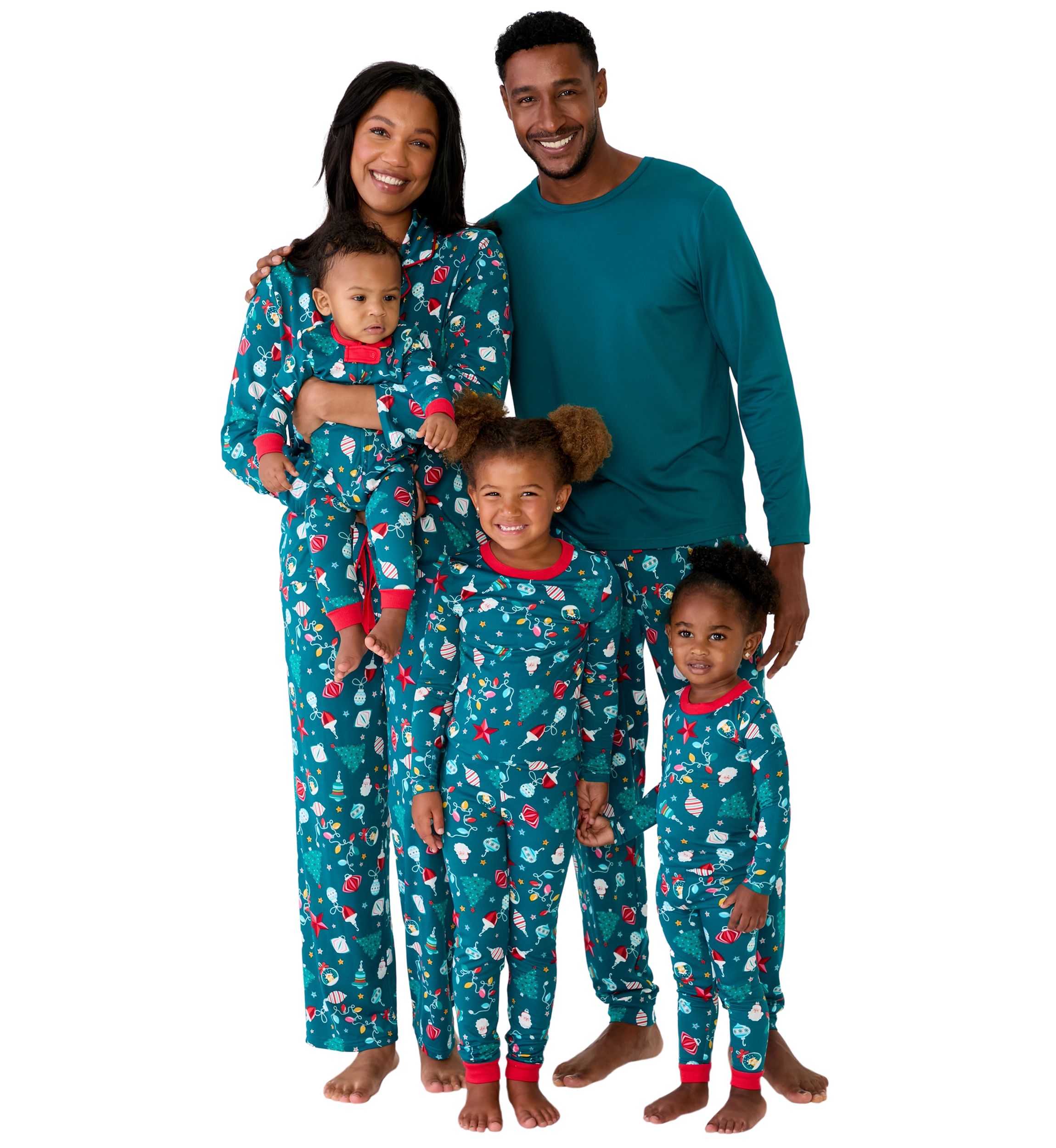 Mens Holiday Lights Long Sleeve Notch Pajama Set
