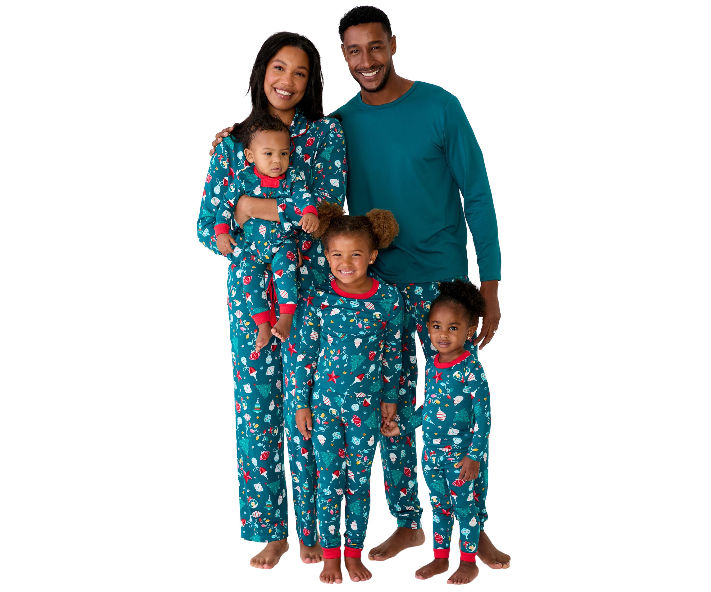 Mens Holiday Lights Long Sleeve Notch Pajama Set