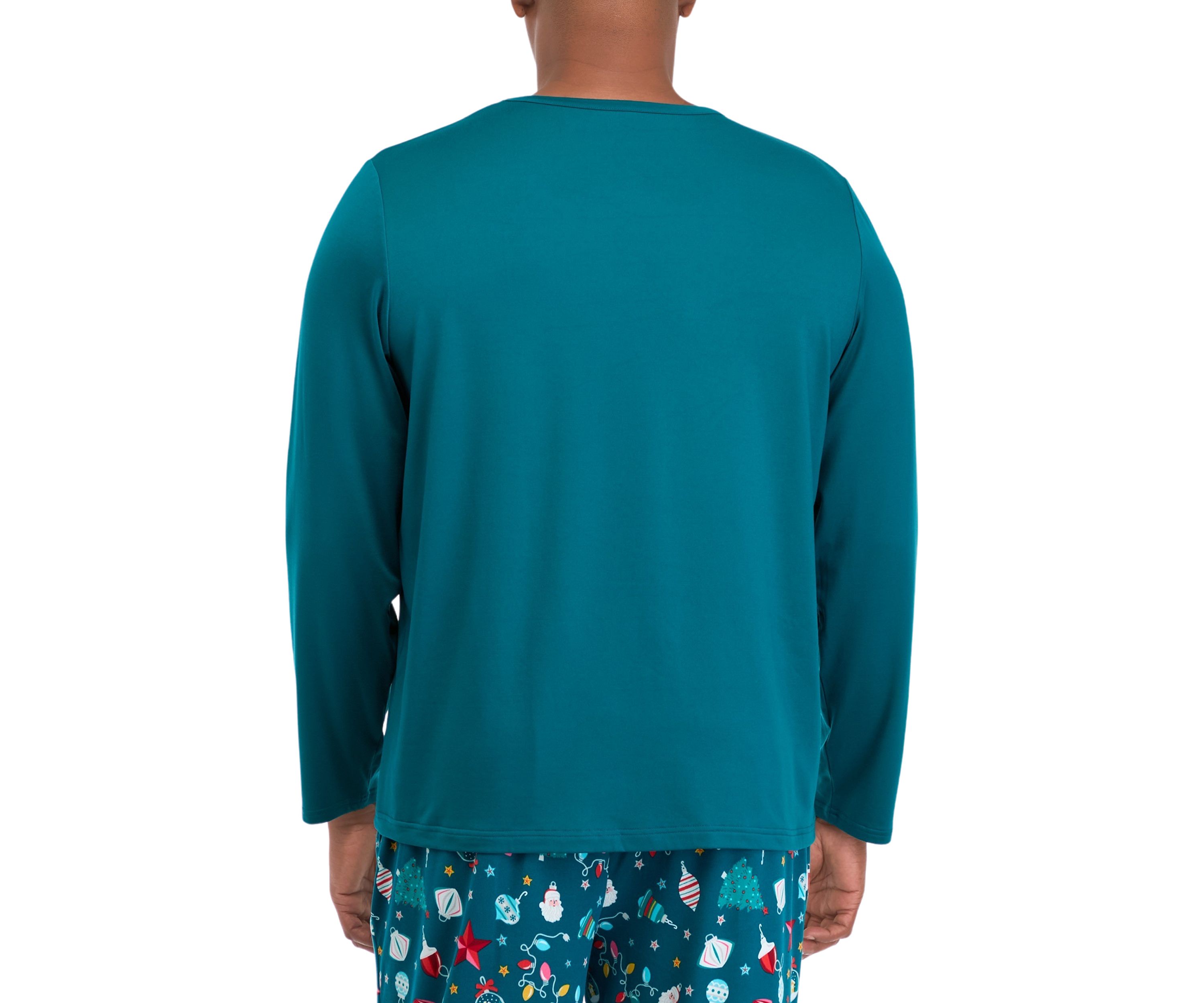 Big & Tall Holiday Lights Solid Long Sleeve Top