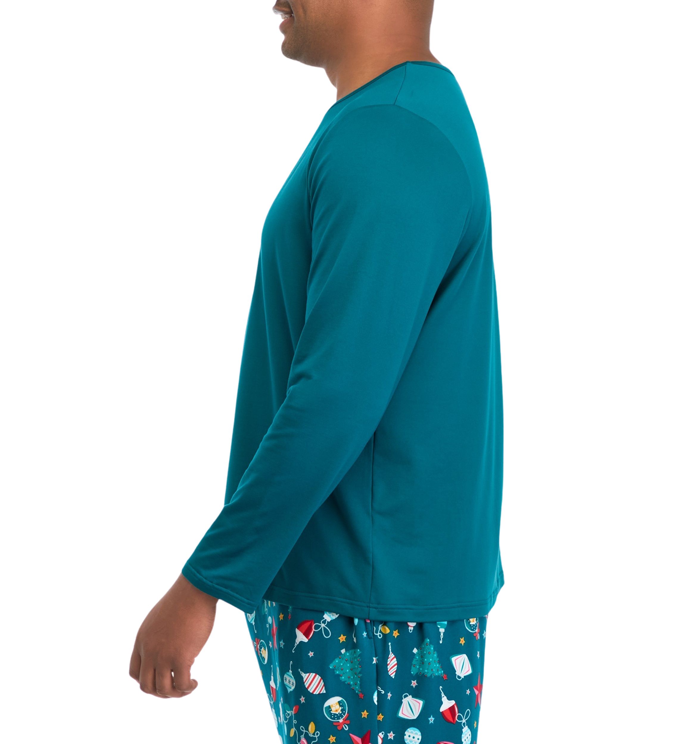Big & Tall Holiday Lights Solid Long Sleeve Top