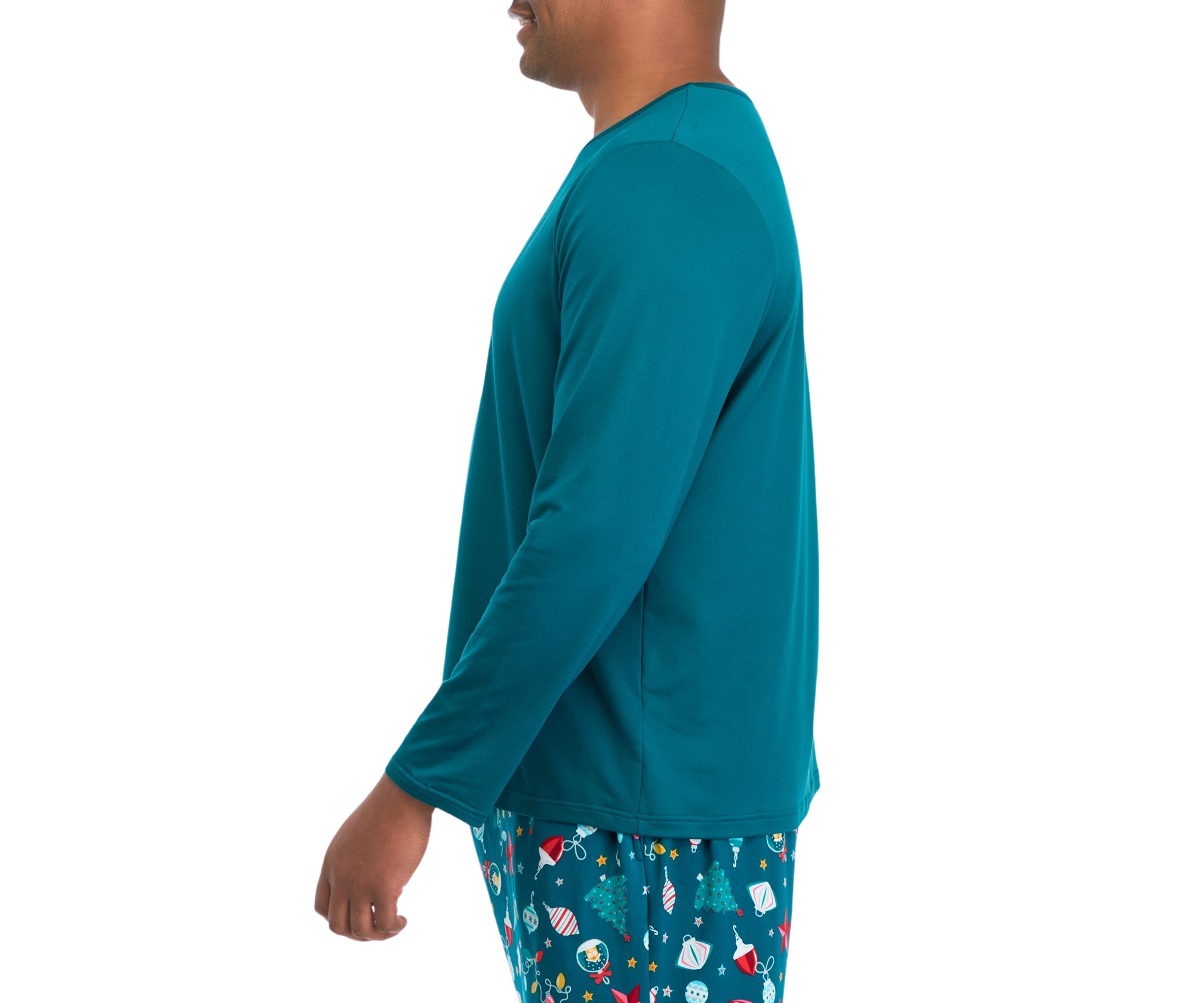 Big & Tall Holiday Lights Solid Long Sleeve Top
