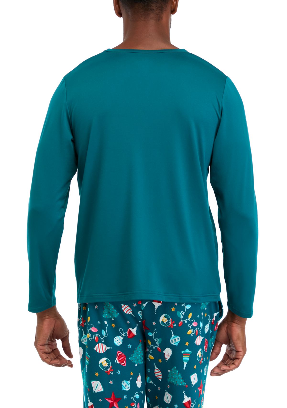 Mens Holiday Lights Solid Long Sleeve Top