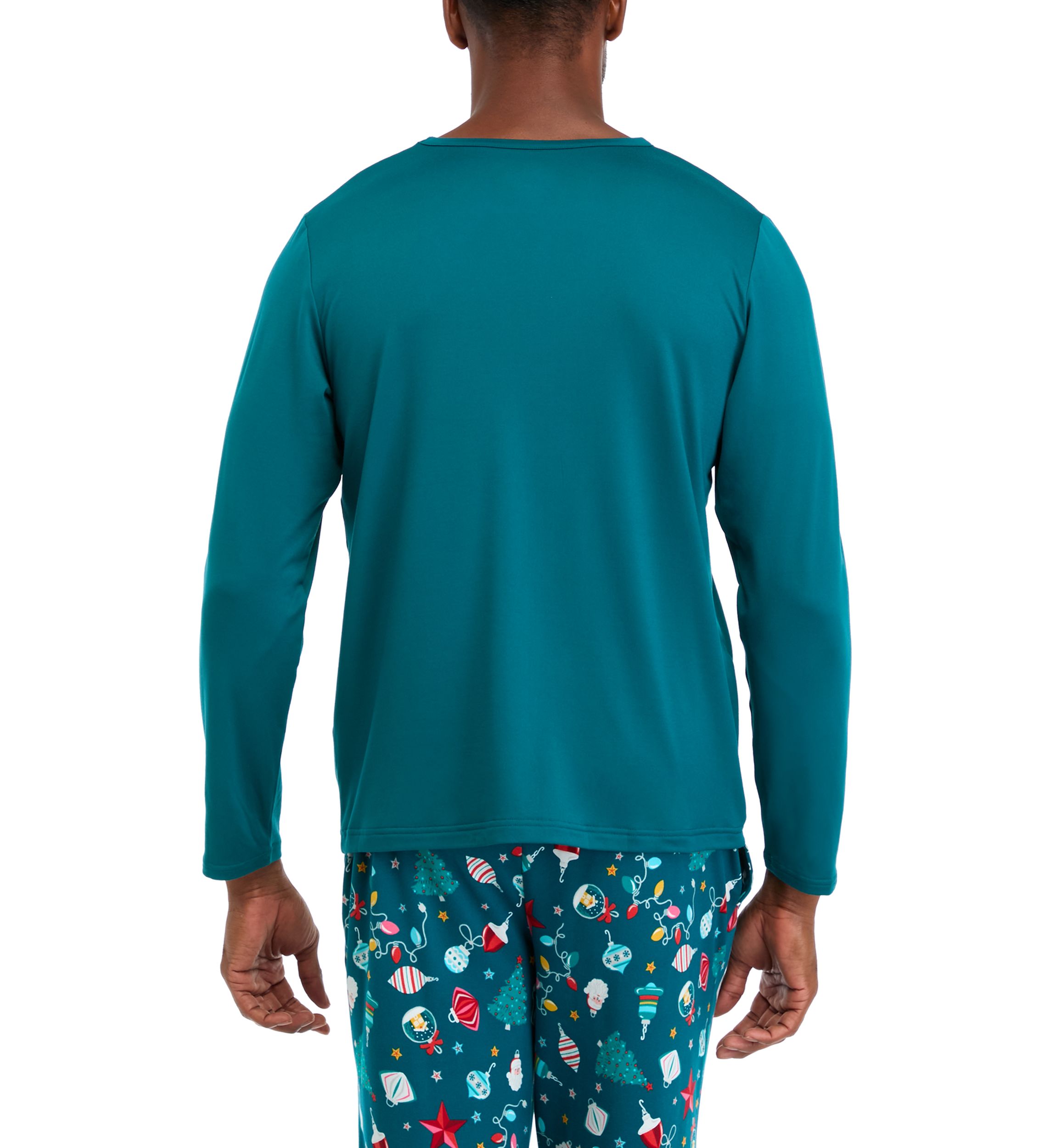 Mens Holiday Lights Solid Long Sleeve Top