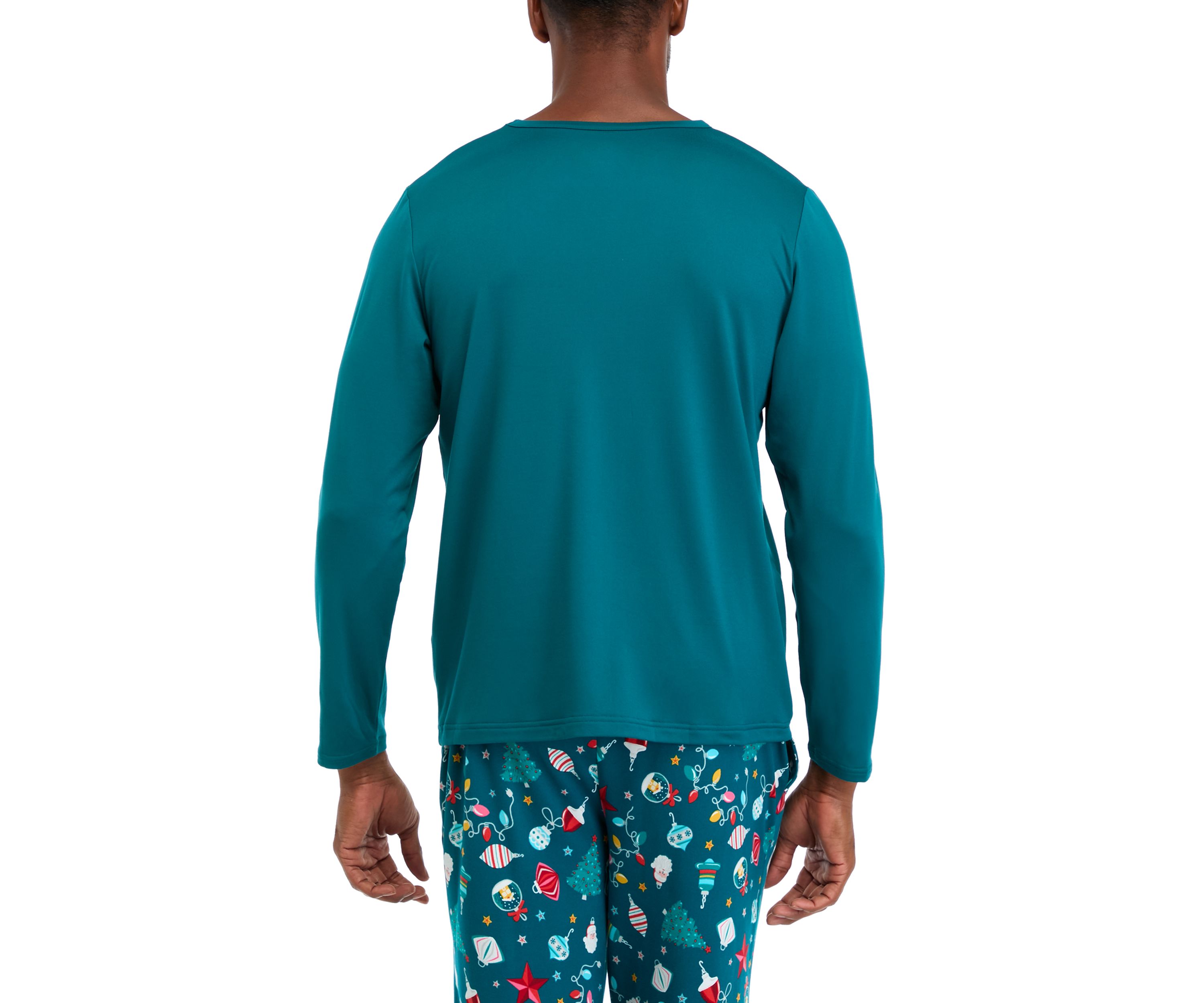 Mens Holiday Lights Solid Long Sleeve Top