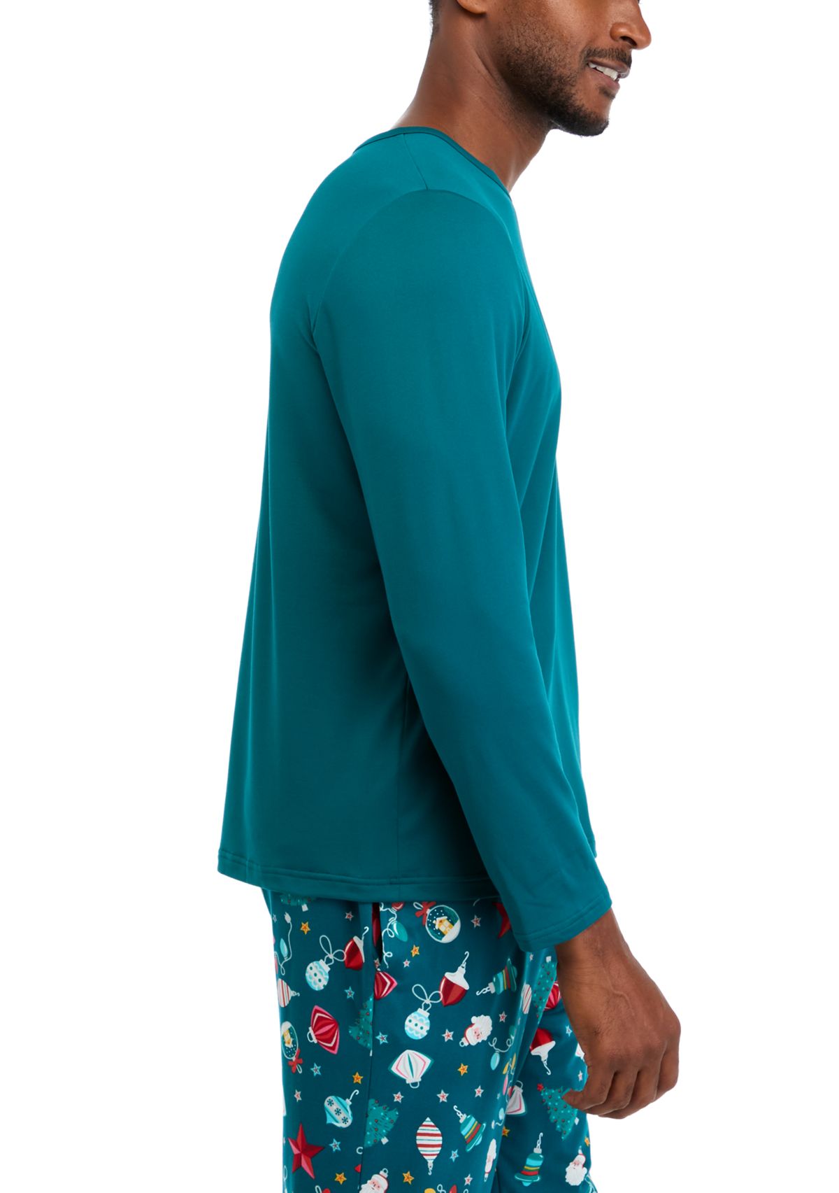 Mens Holiday Lights Solid Long Sleeve Top