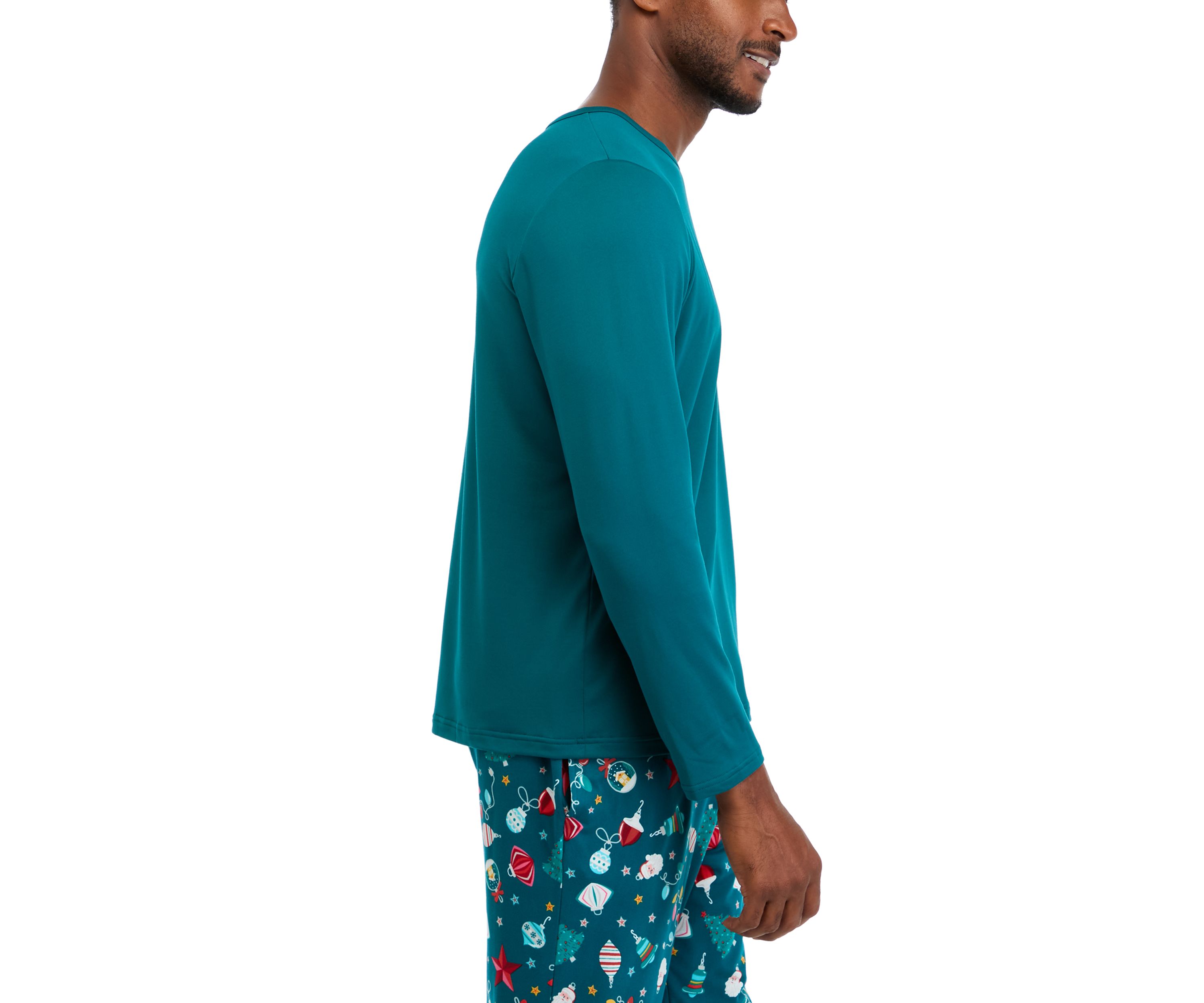 Mens Holiday Lights Solid Long Sleeve Top