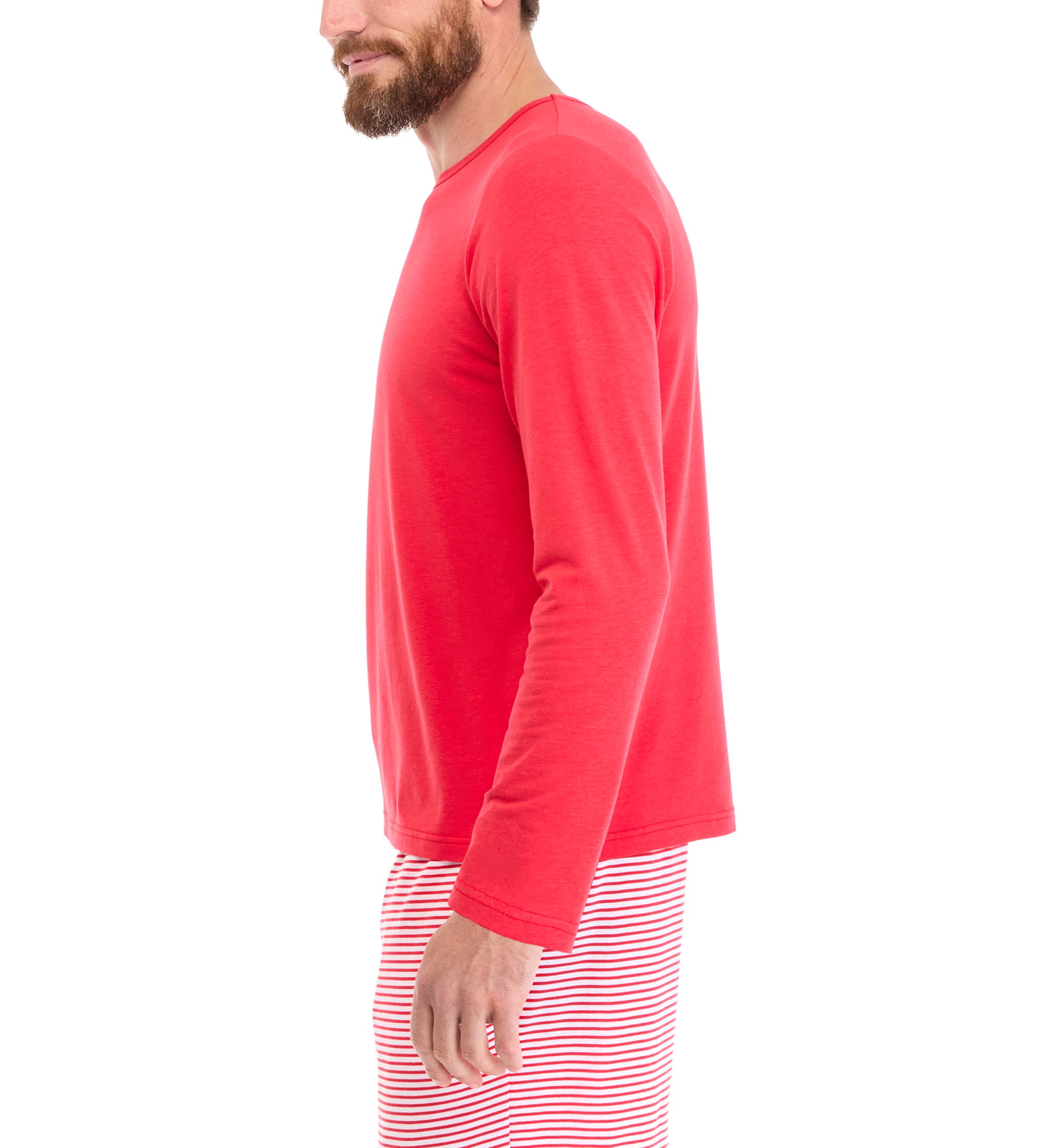 Mens Red Long Sleeve Pajama Top