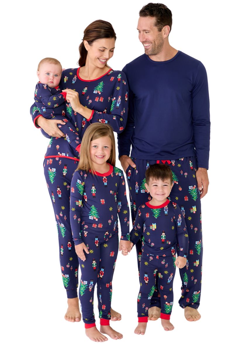 Mens Nutcracker Solid Long Sleeve Pajama Top
