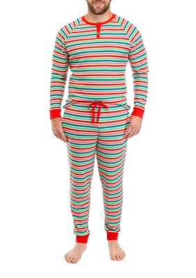 Men's Merry Multi Stripe Jogger Pajama Pants