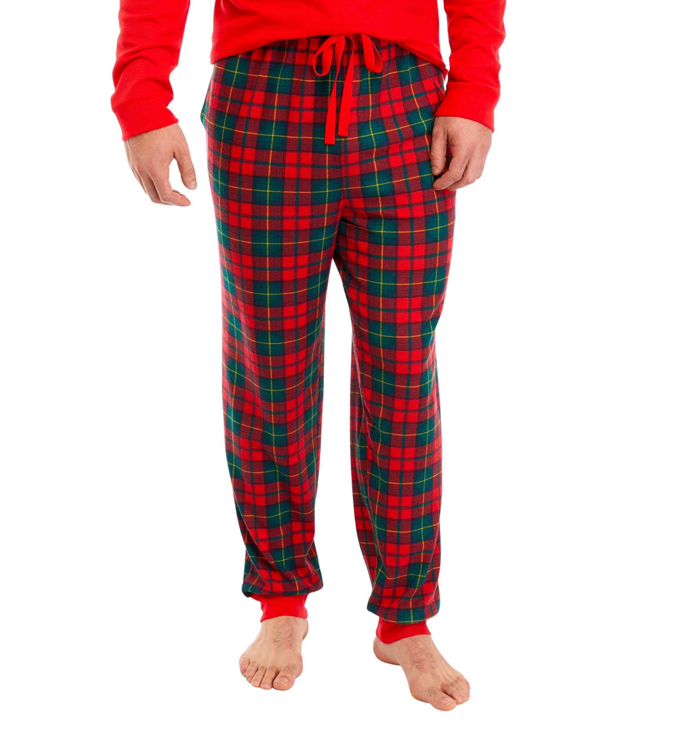 Big & Tall Vintage Red Plaid Jogger Pajama Pants