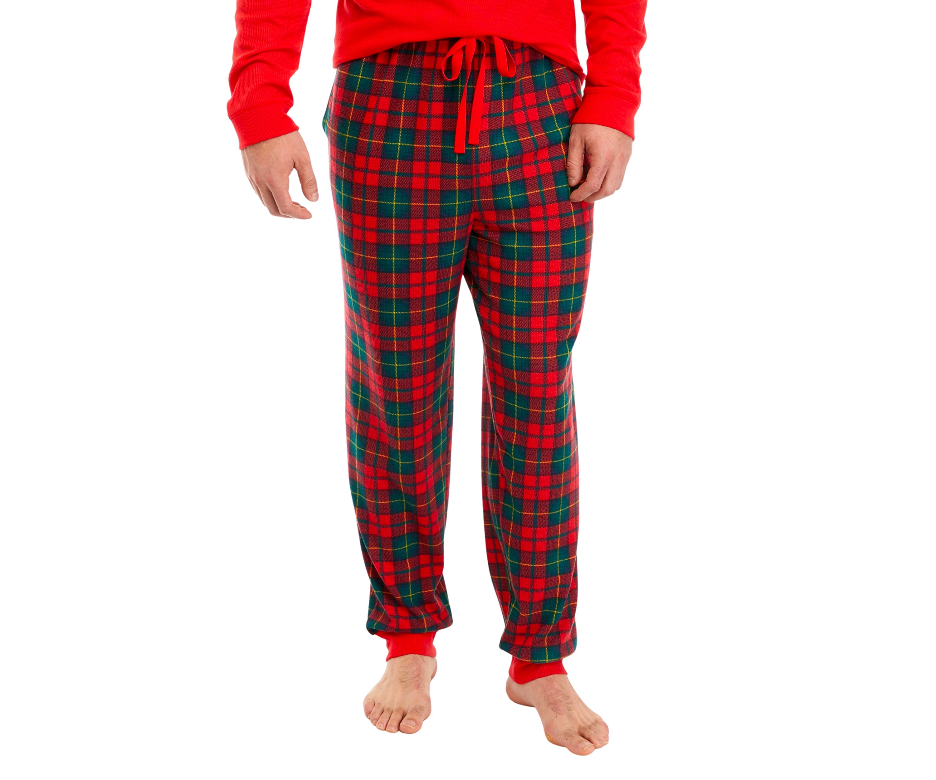 Big & Tall Vintage Red Plaid Jogger Pajama Pants