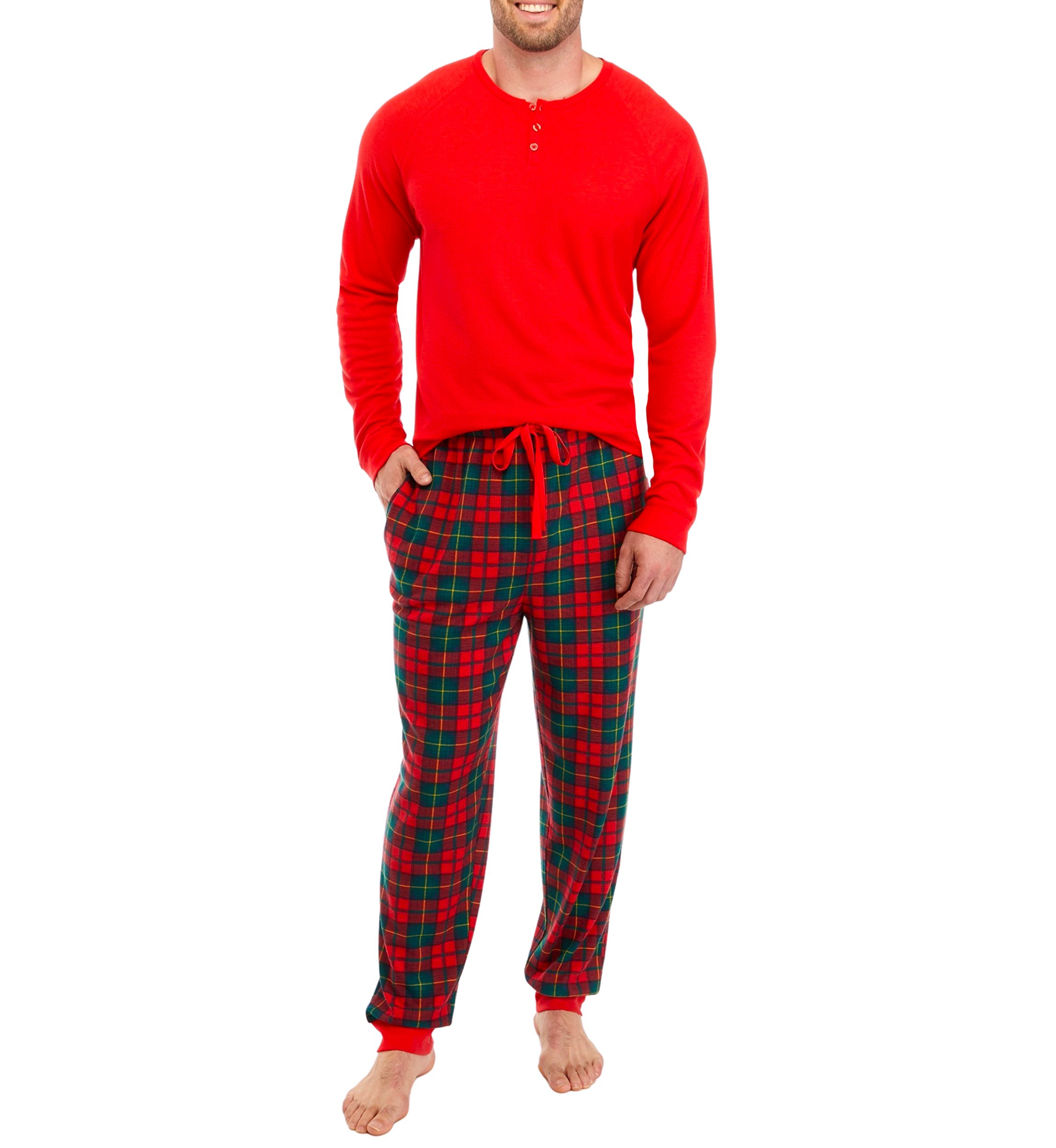 Big & Tall Vintage Red Plaid Jogger Pajama Pants