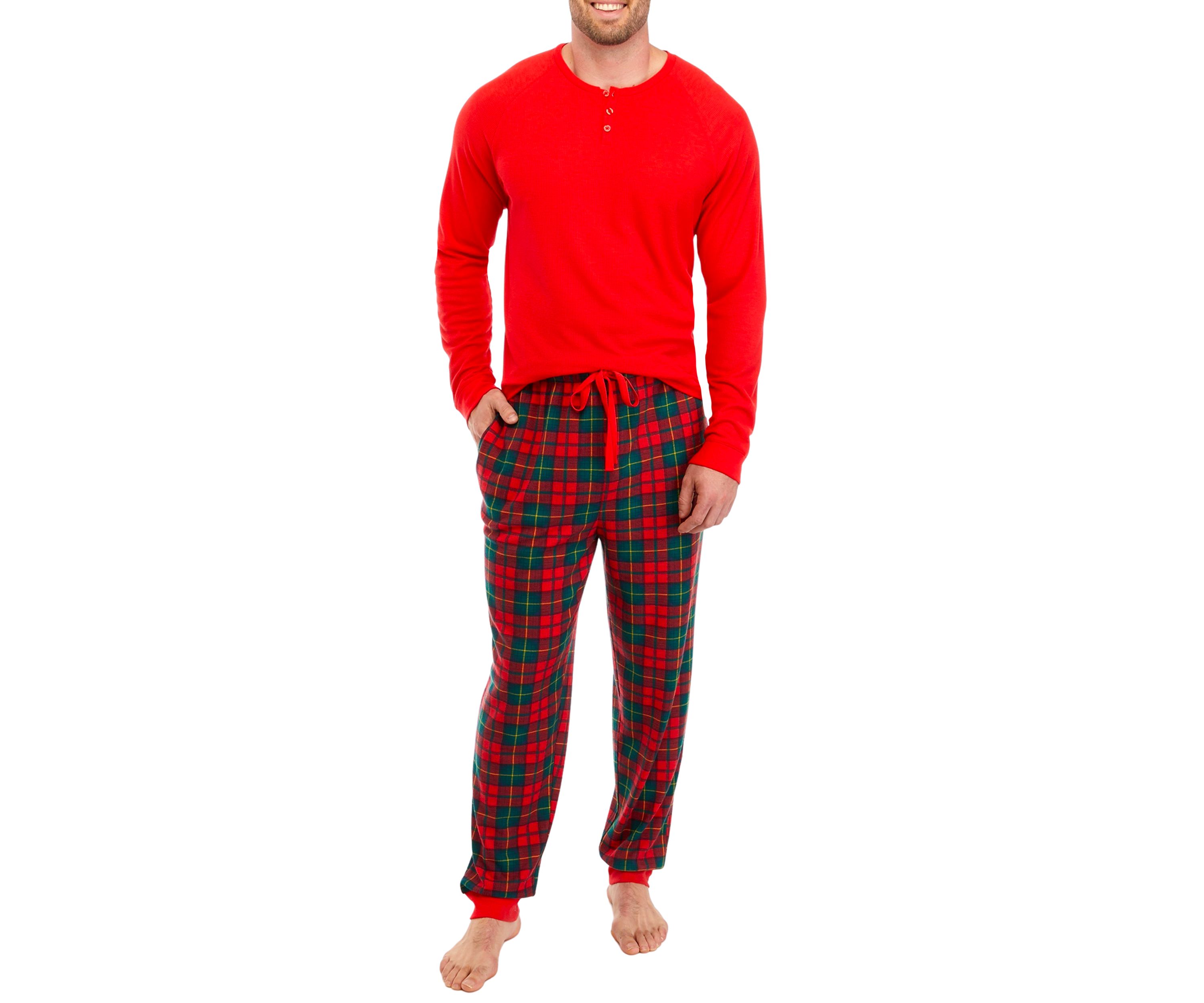 Big & Tall Vintage Red Plaid Jogger Pajama Pants