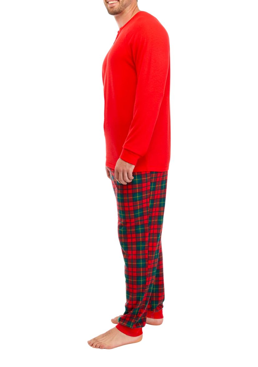 Big & Tall Vintage Red Plaid Jogger Pajama Pants