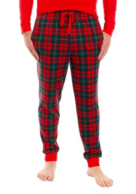 Men's Vintage Red Plaid Jogger Pajama Pants