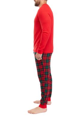 Men's Vintage Red Plaid Jogger Pajama Pants