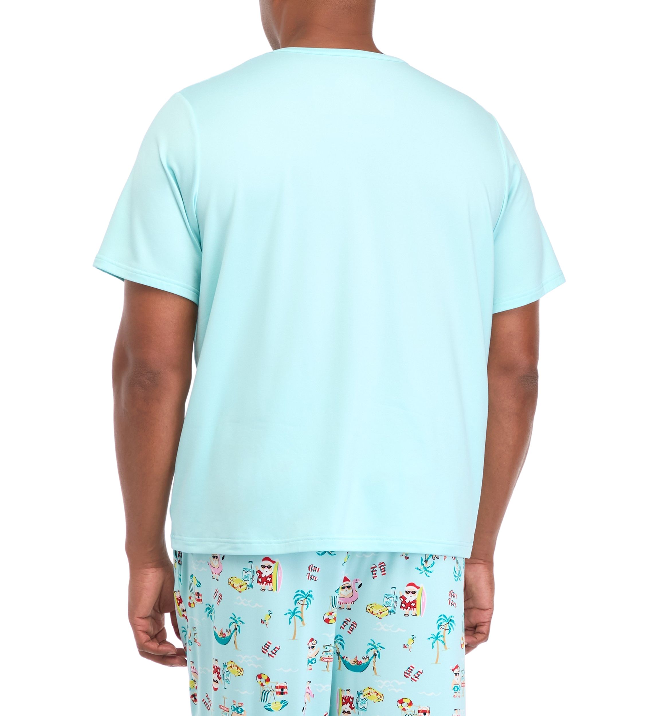 Big & Tall Beachy Christmas Short Sleeve Sleep Top