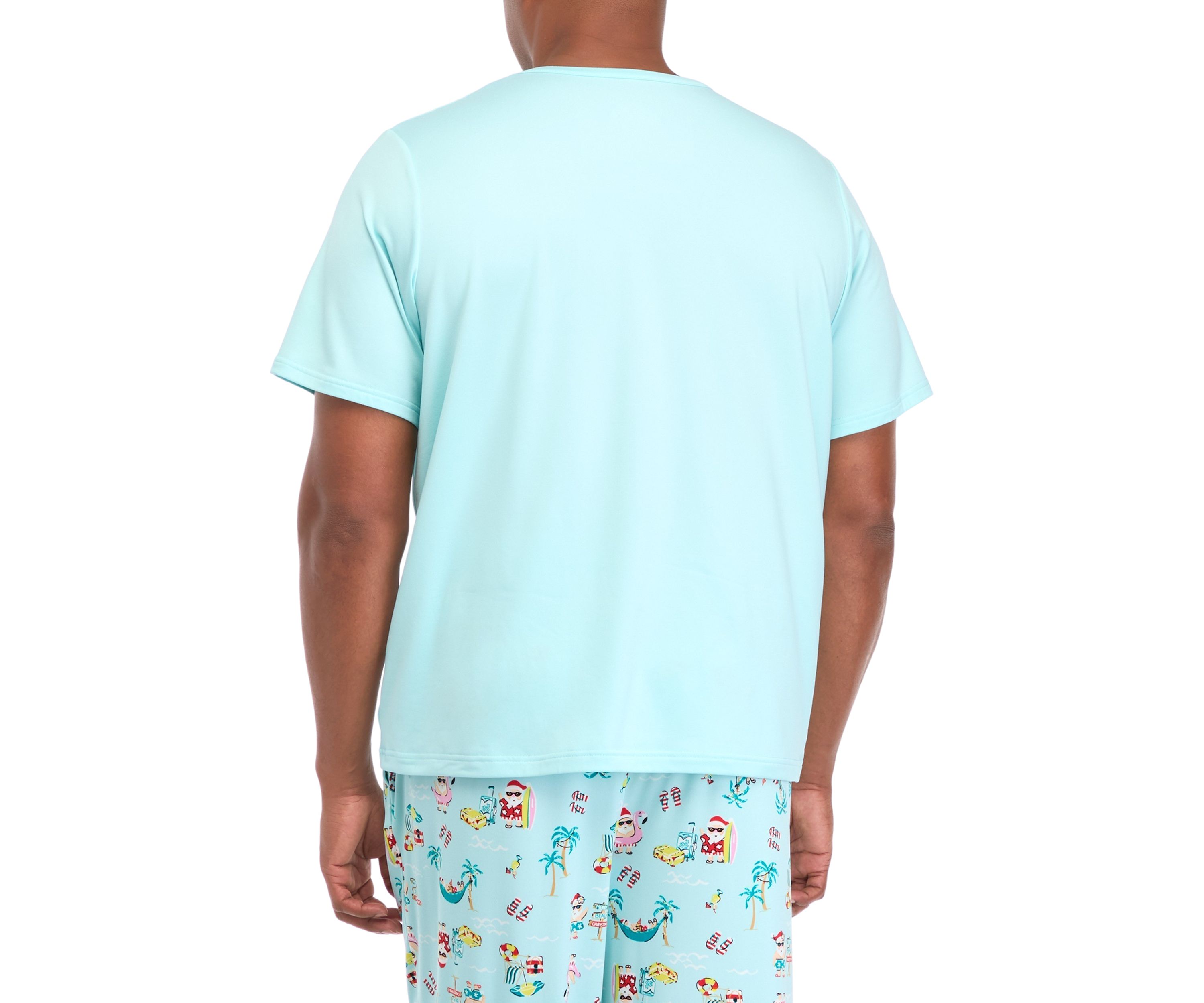 Big & Tall Beachy Christmas Short Sleeve Sleep Top