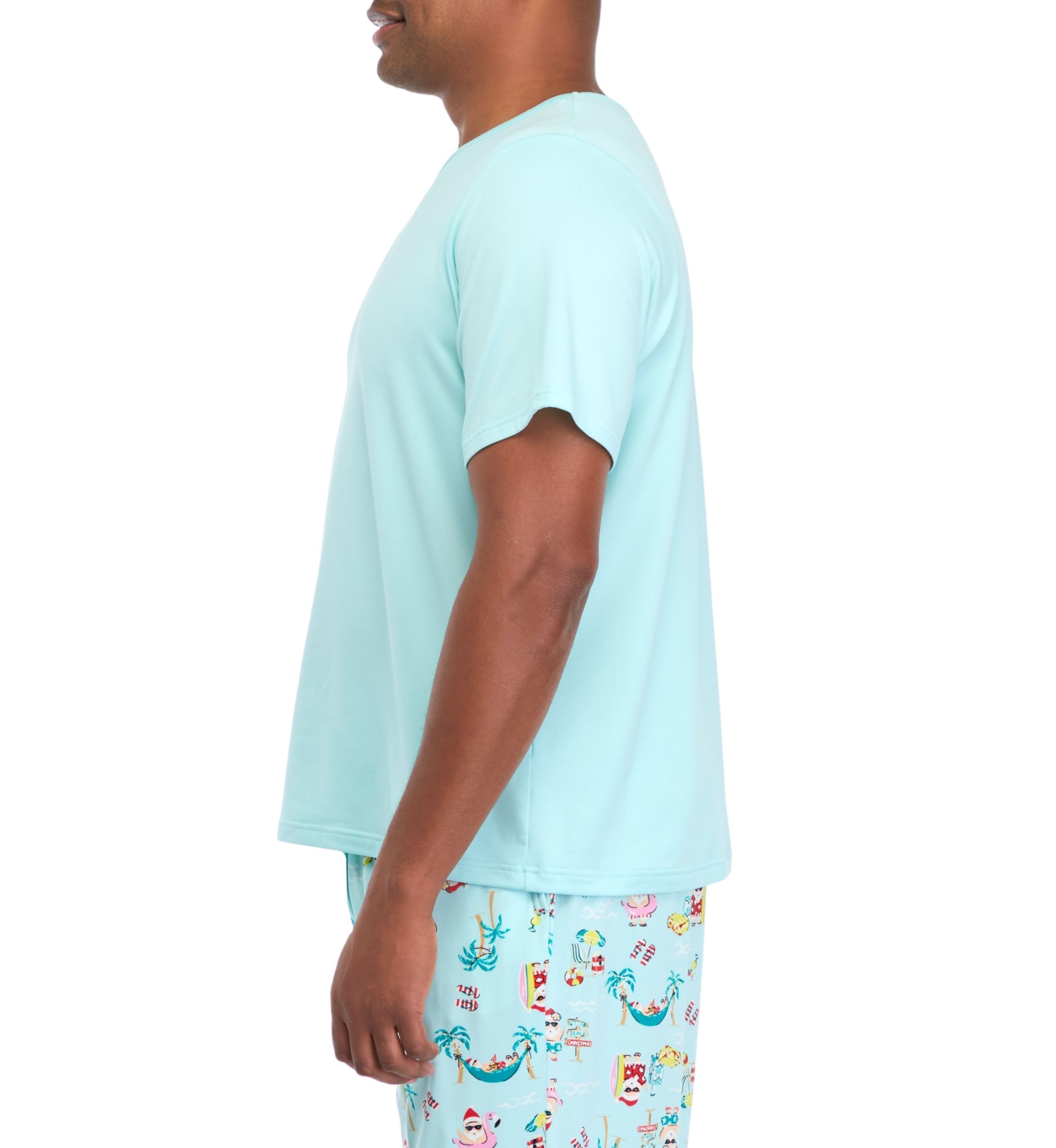 Big & Tall Beachy Christmas Short Sleeve Sleep Top