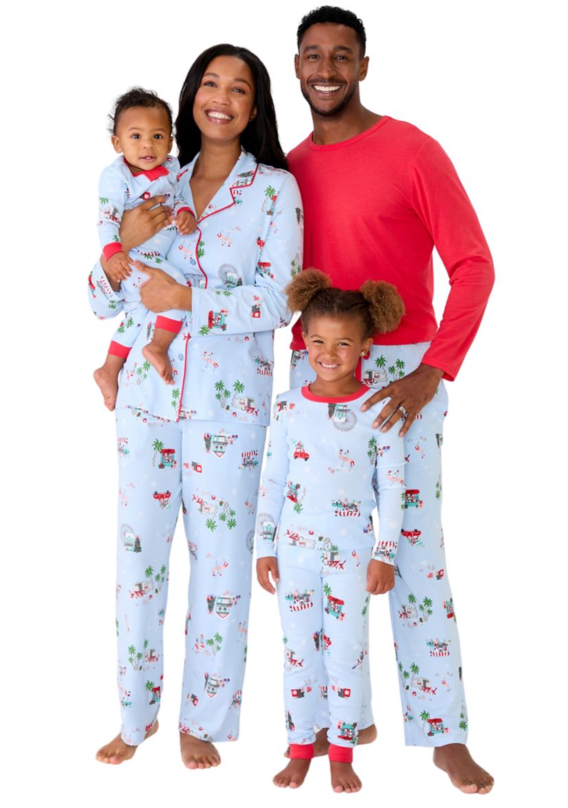 Mens Holiday Shopping Solid Short Sleeve Pajama Top