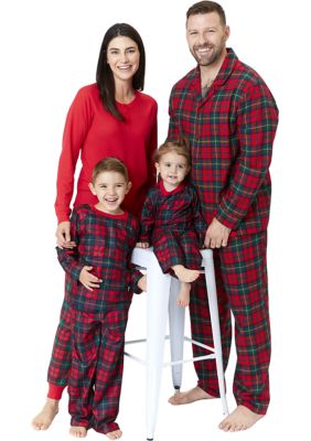 Men's Vintage Red Plaid Notch Pajama Set