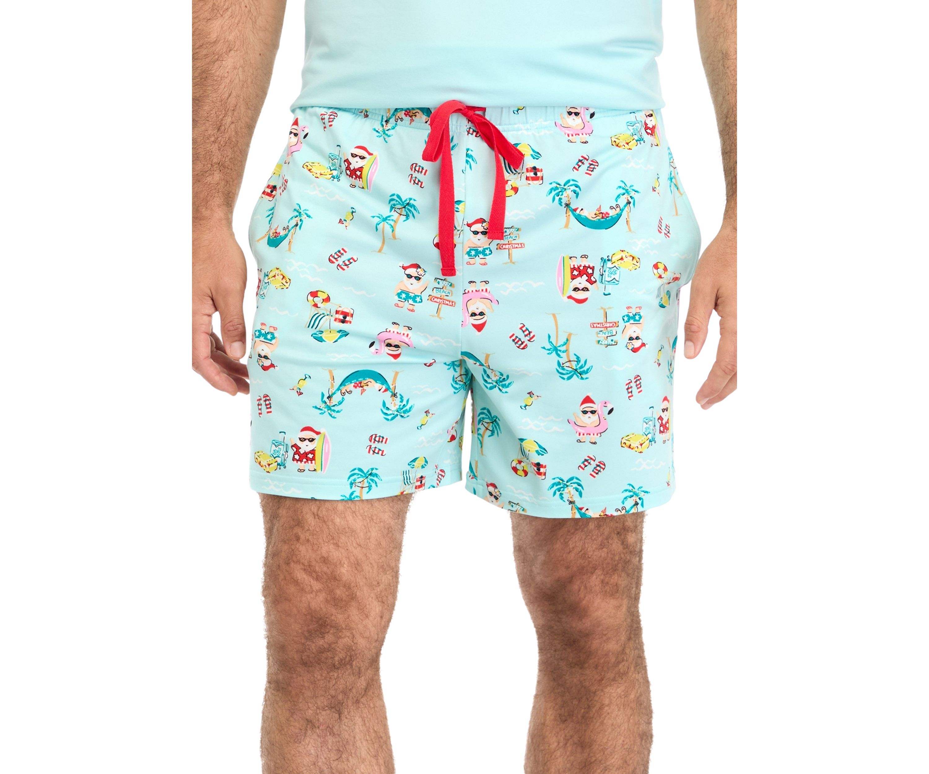 Mens Beachy Christmas Pajama Shorts