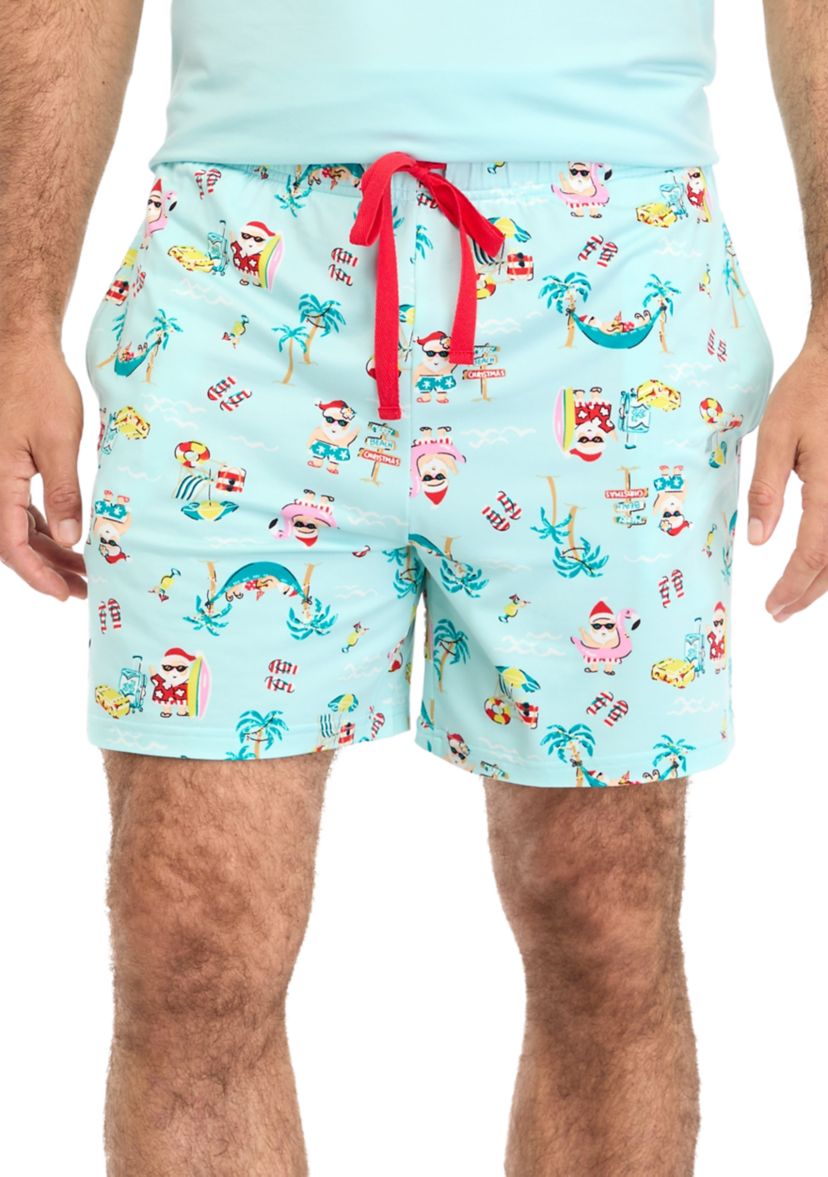 Mens Beachy Christmas Pajama Shorts