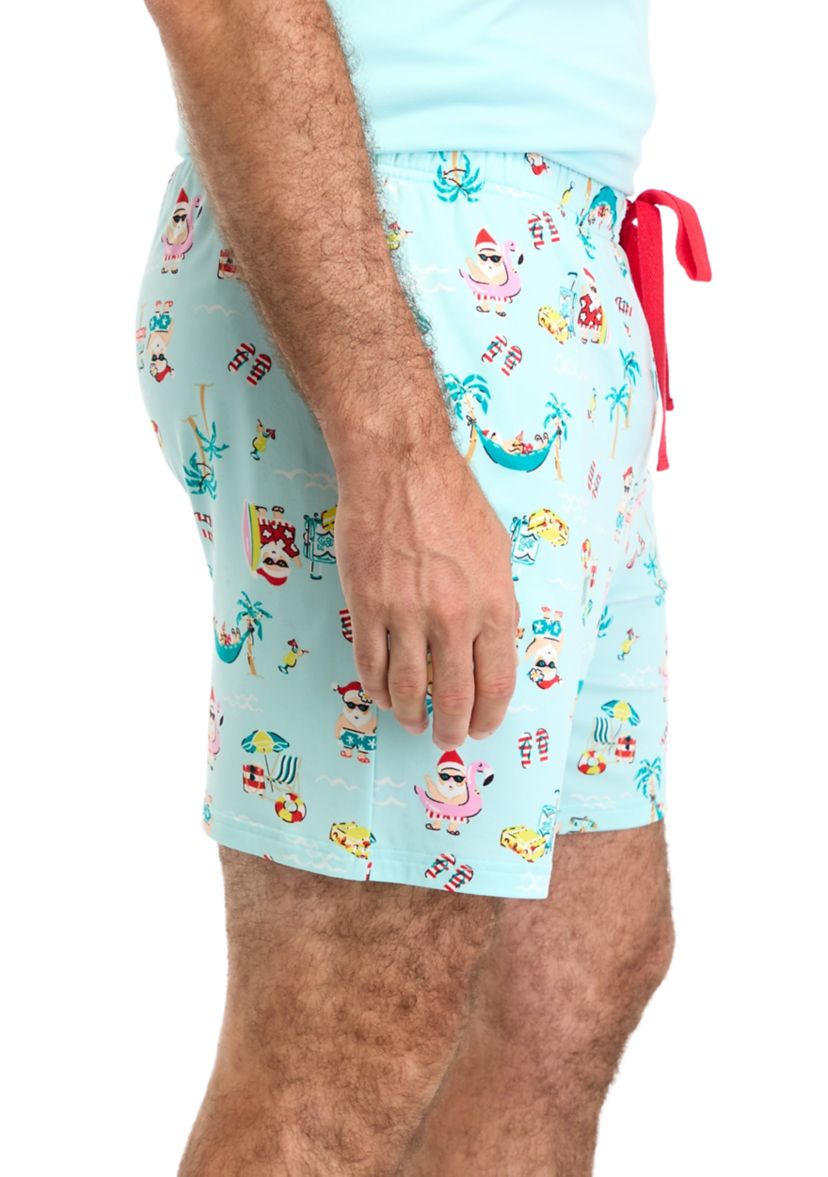 Mens Beachy Christmas Pajama Shorts