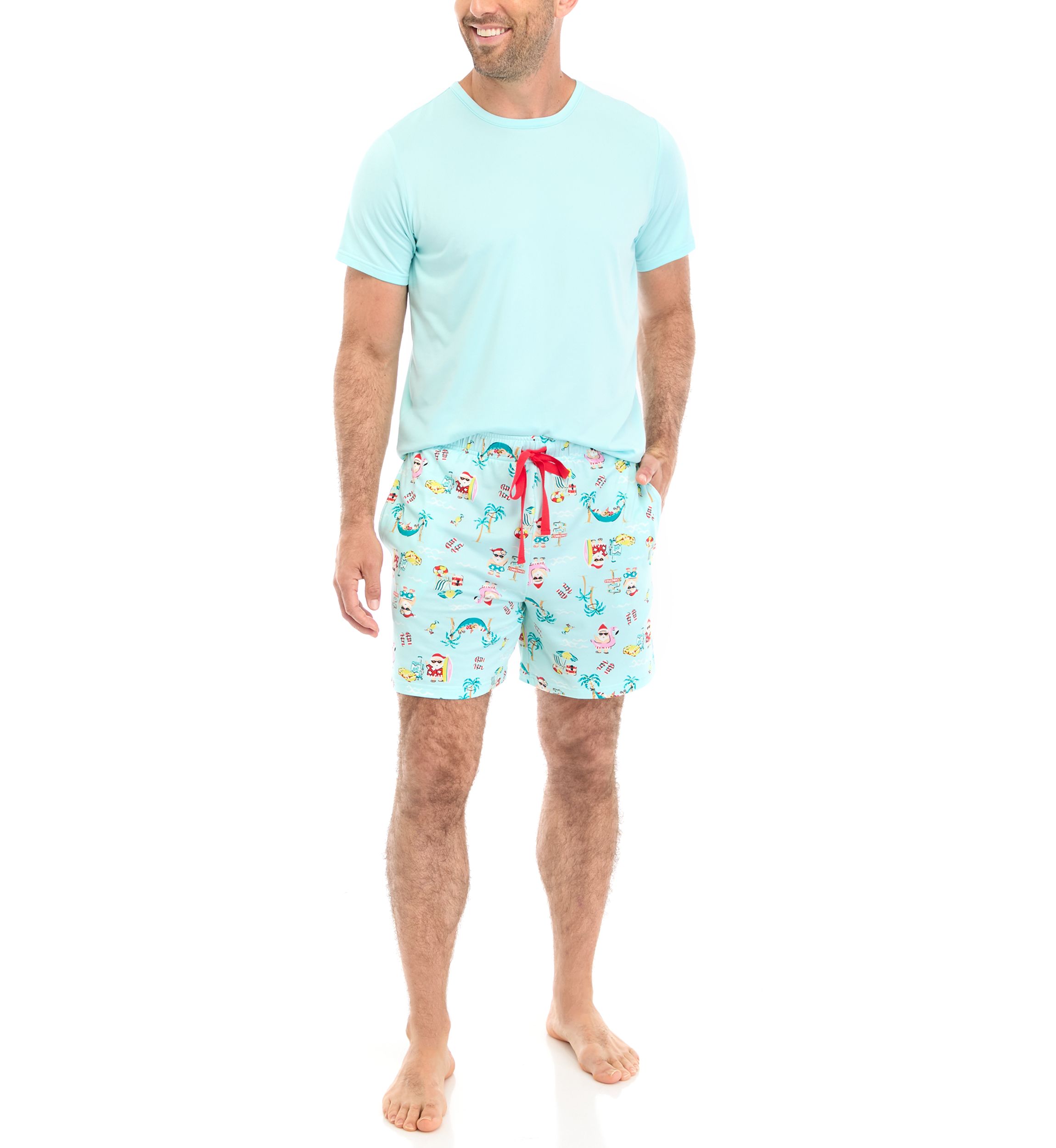 Mens Beachy Christmas Pajama Shorts