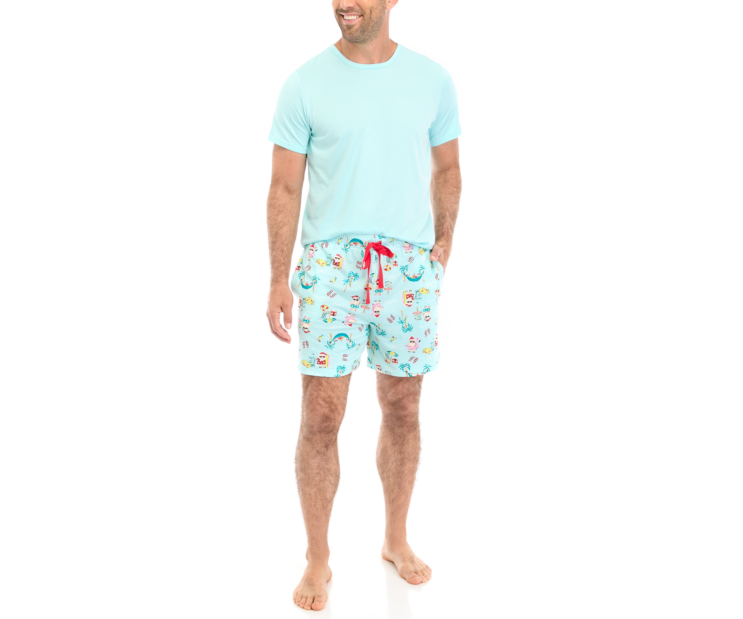 Mens Beachy Christmas Pajama Shorts