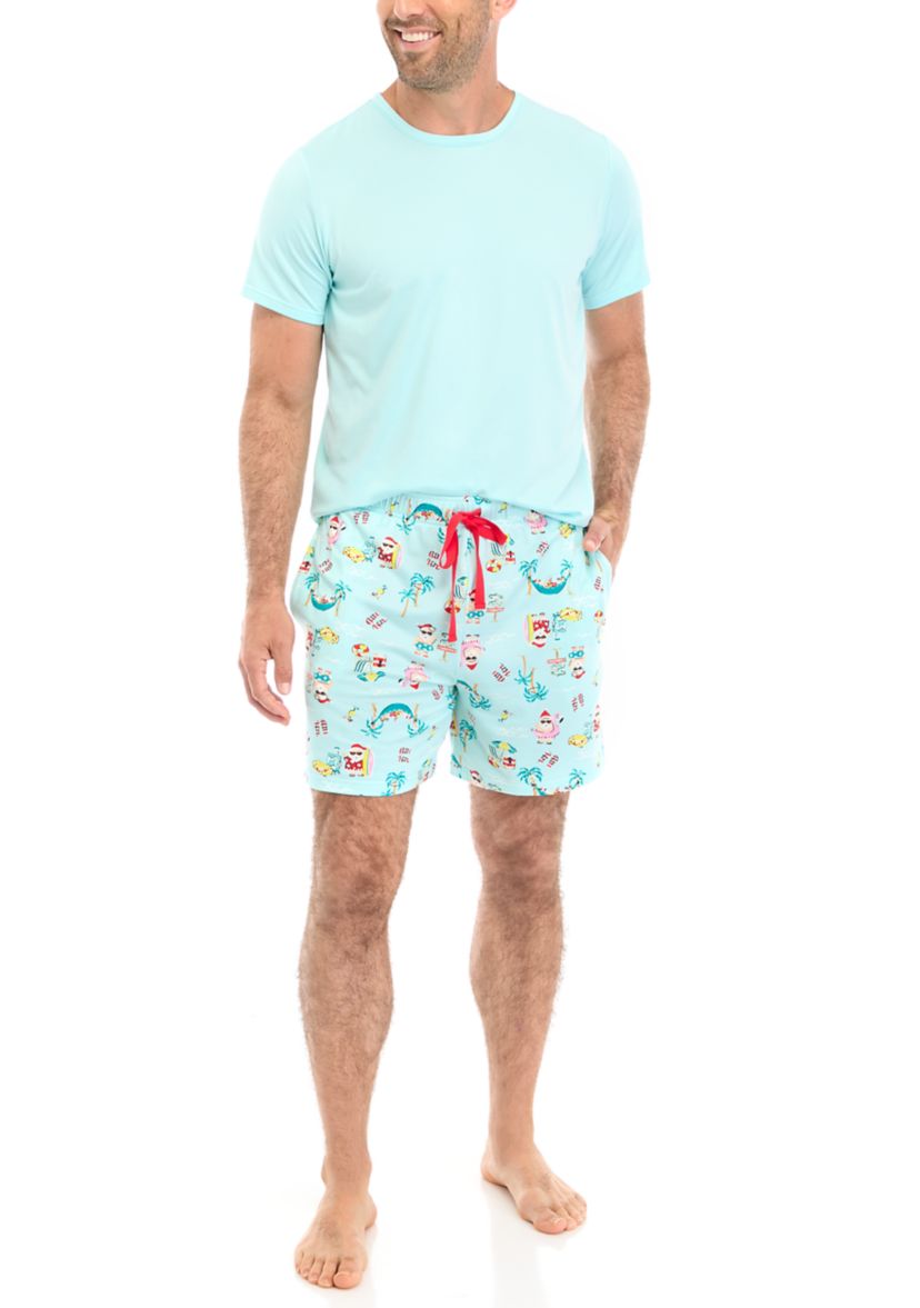 Mens Beachy Christmas Pajama Shorts