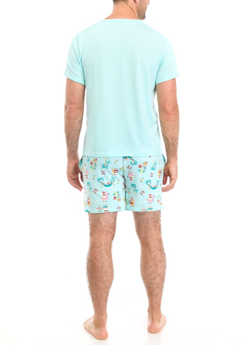 Mens Beachy Christmas Pajama Shorts