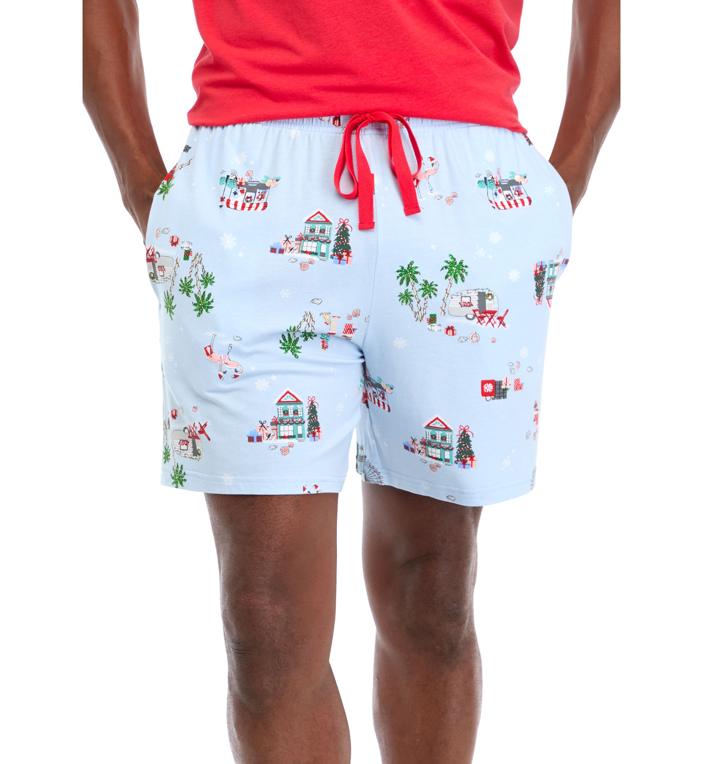 Mens Holiday Shopping Pajama Shorts